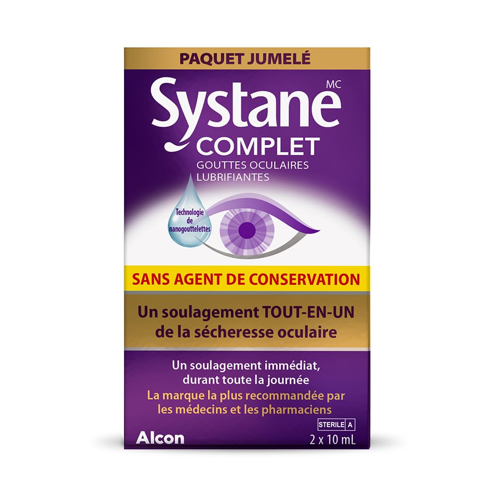 Systane Complete Preservative-Free Eye Drops For dryness, All-In-One Drops For All Types Of Dry, Multi-Symptom dryness Relief, Relief from Extended Screen Time – 2 x 10mL