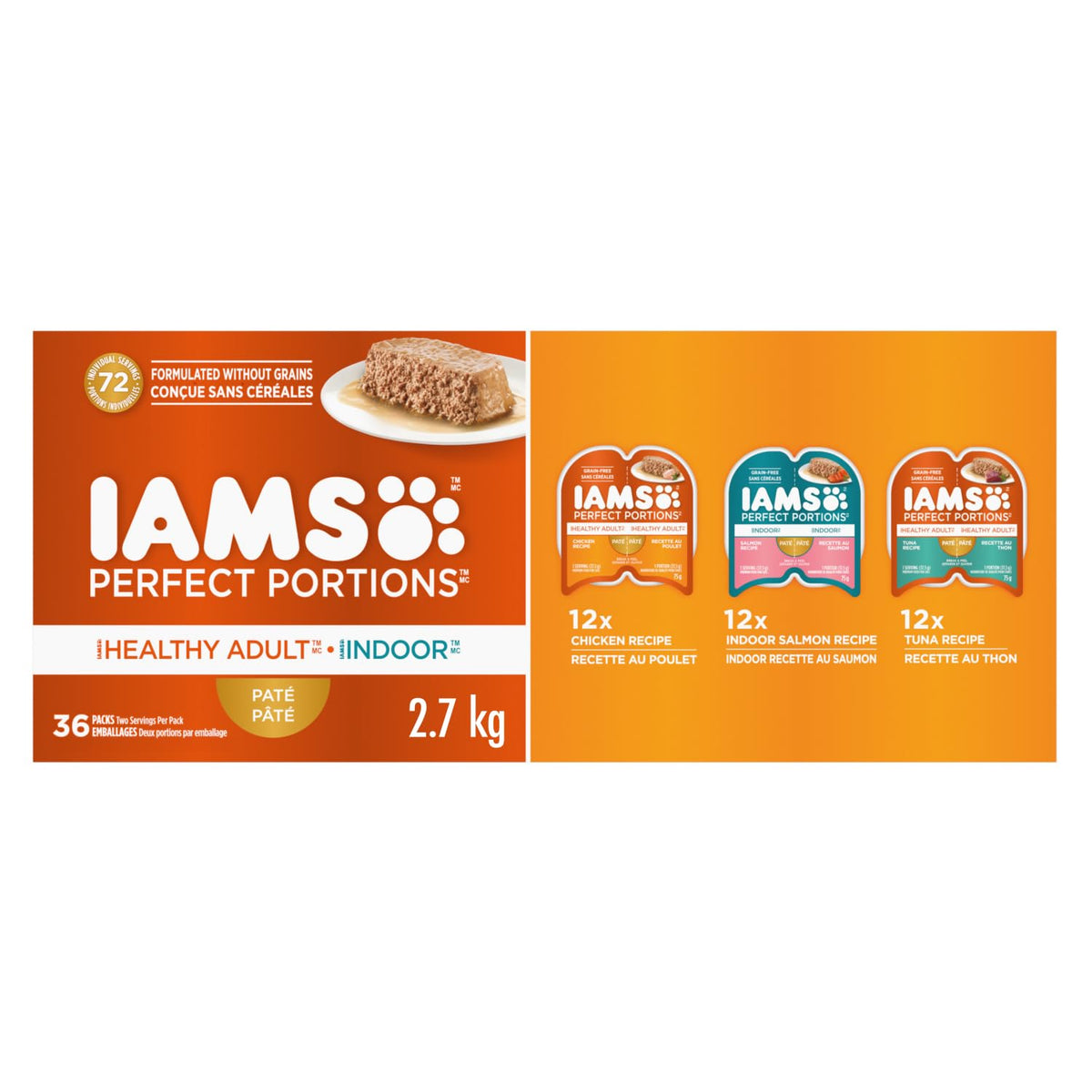 IAMS PERFECT PORTIONS Adult Wet Cat Food, Variety Pack, 75g (36 pack)
