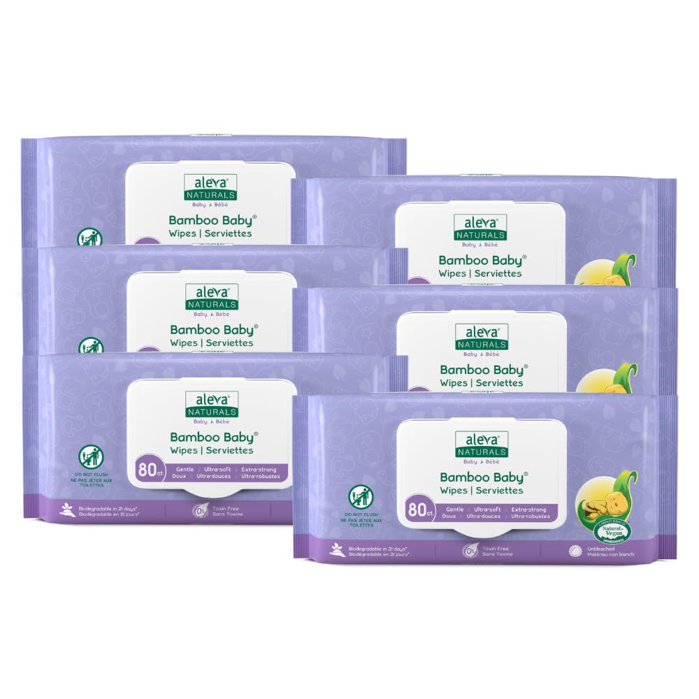 Aleva Naturals Bamboo Baby Wipes, 480 Count