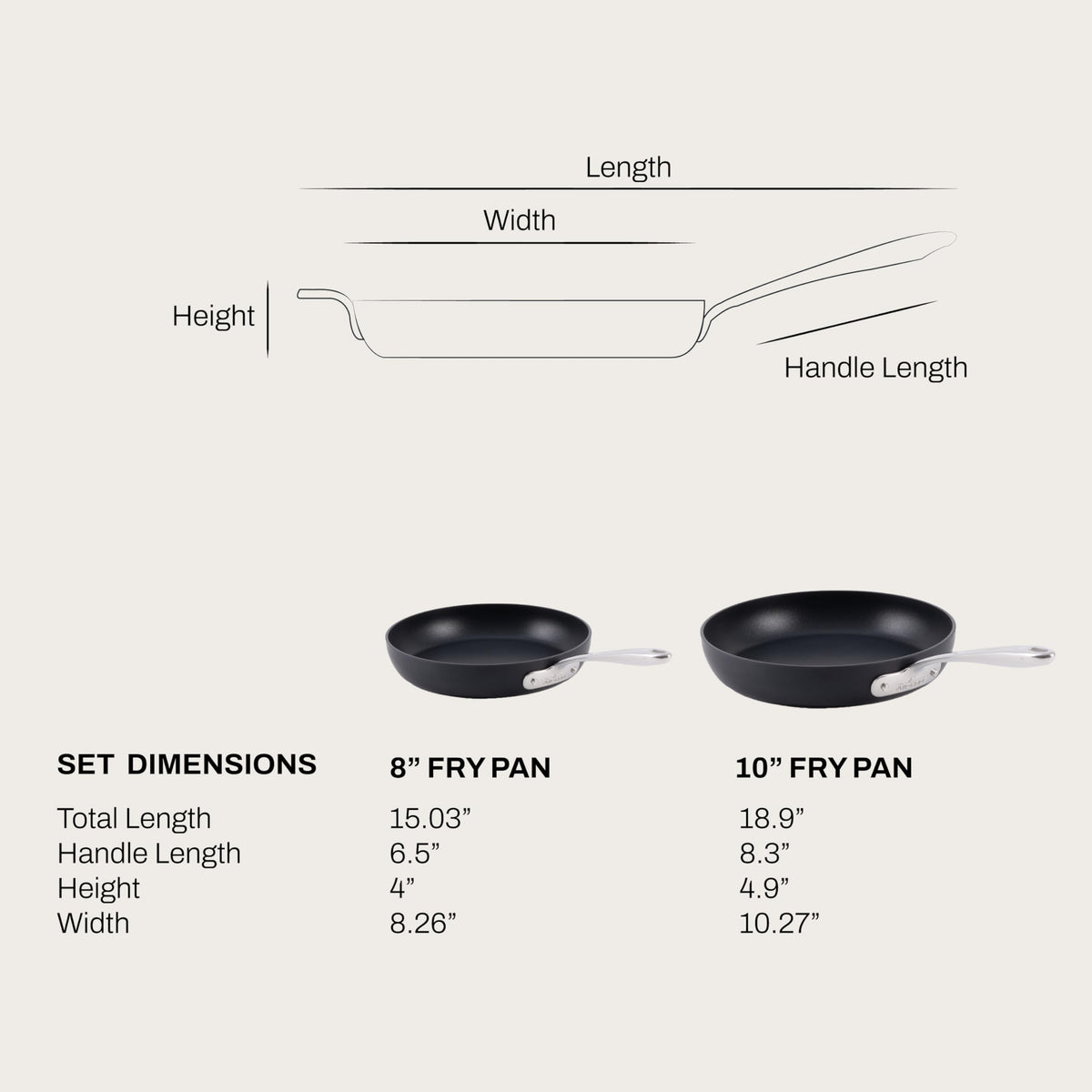 All-Clad HA1 Nonstick, 2-Piece Fry Pan Set, Induction Ready