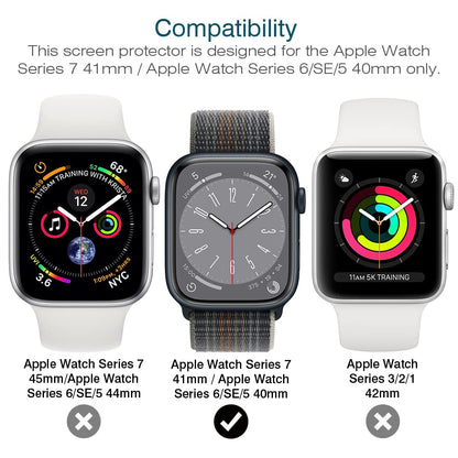 LK 6 Pack Screen Protector for Apple Watch Series SE/6/5/4/SE 2022 40mm, Apple Watch Series 9/8/7 41mm Screen Protector, Max Coverage, Bubble-Free, Anti-Scratch, iWatch 40mm Flexible TPU Clear Film