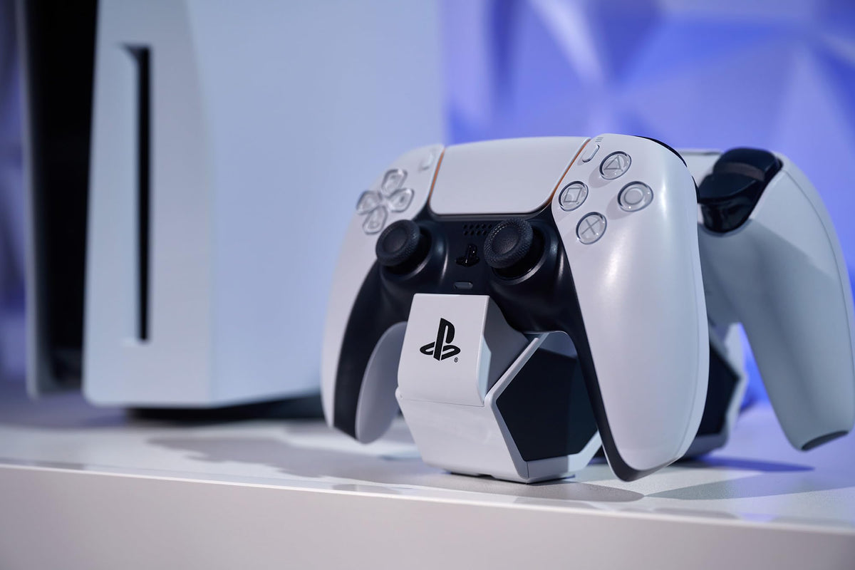 PowerA Twin Charging Station for Dualsense Wireless Controllers, Dualsense Controller Charging, Charge, Sony PlayStation, PS5, Officially Licensed - PlayStation 5