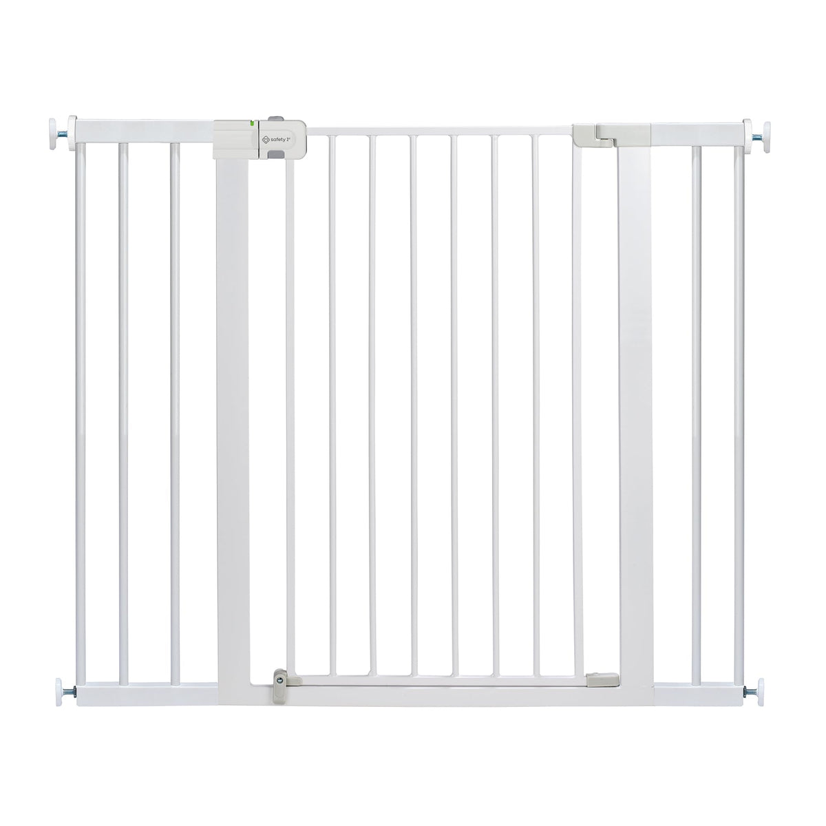 Safety 1st SecureTech Tall & Wide Pressure-Installed Metal Gate with SecureTech Locking Handle - Fits 29-47" Wide, 36" Tall, Includes 2 Extension Panels And 4 Wall Cups, Great For Babies And Pets