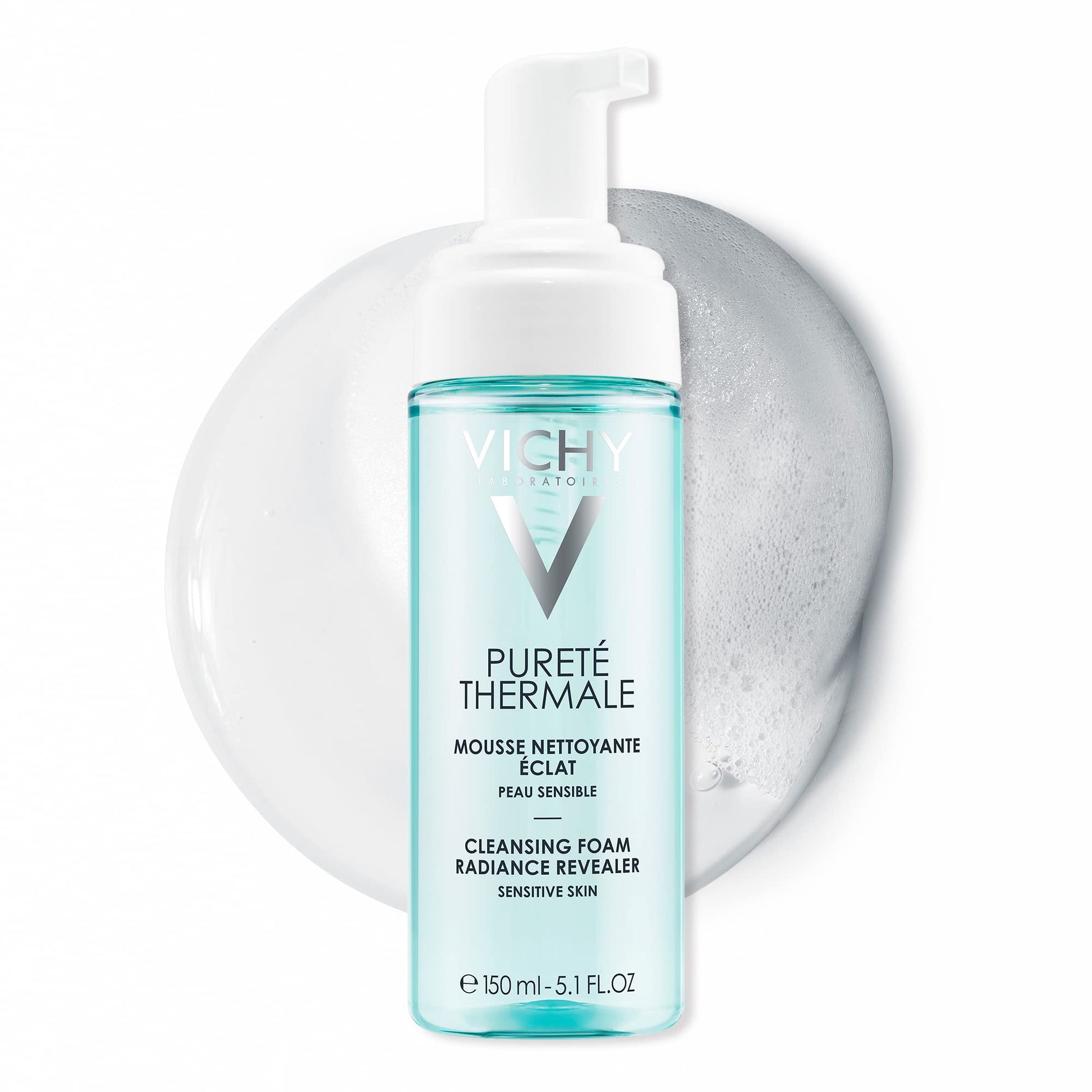 Vichy Foaming Facial Cleanser, Pureté Thermale Purifying Foaming Water Cleanser for Sensitive Skin, Soap-Free, Paraben-Free, and Hypoallergenic, 150mL - Available at All In One Marketplace Canada
