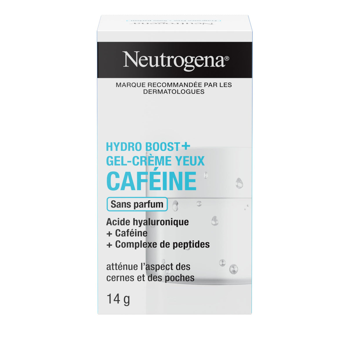 Neutrogena Hydro Boost+ Caffeine Eye Gel Cream, Hyaluronic Acid Eye Cream, Antioxidant Moisturizer, Fragrance Free, 14 grams
