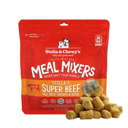 Stella & Chewy’s Freeze Dried Raw Super Beef Meal Mixer – Dog Food Topper for Small & Large Breeds – Grain Free, Protein Rich Recipe – 227g Bag