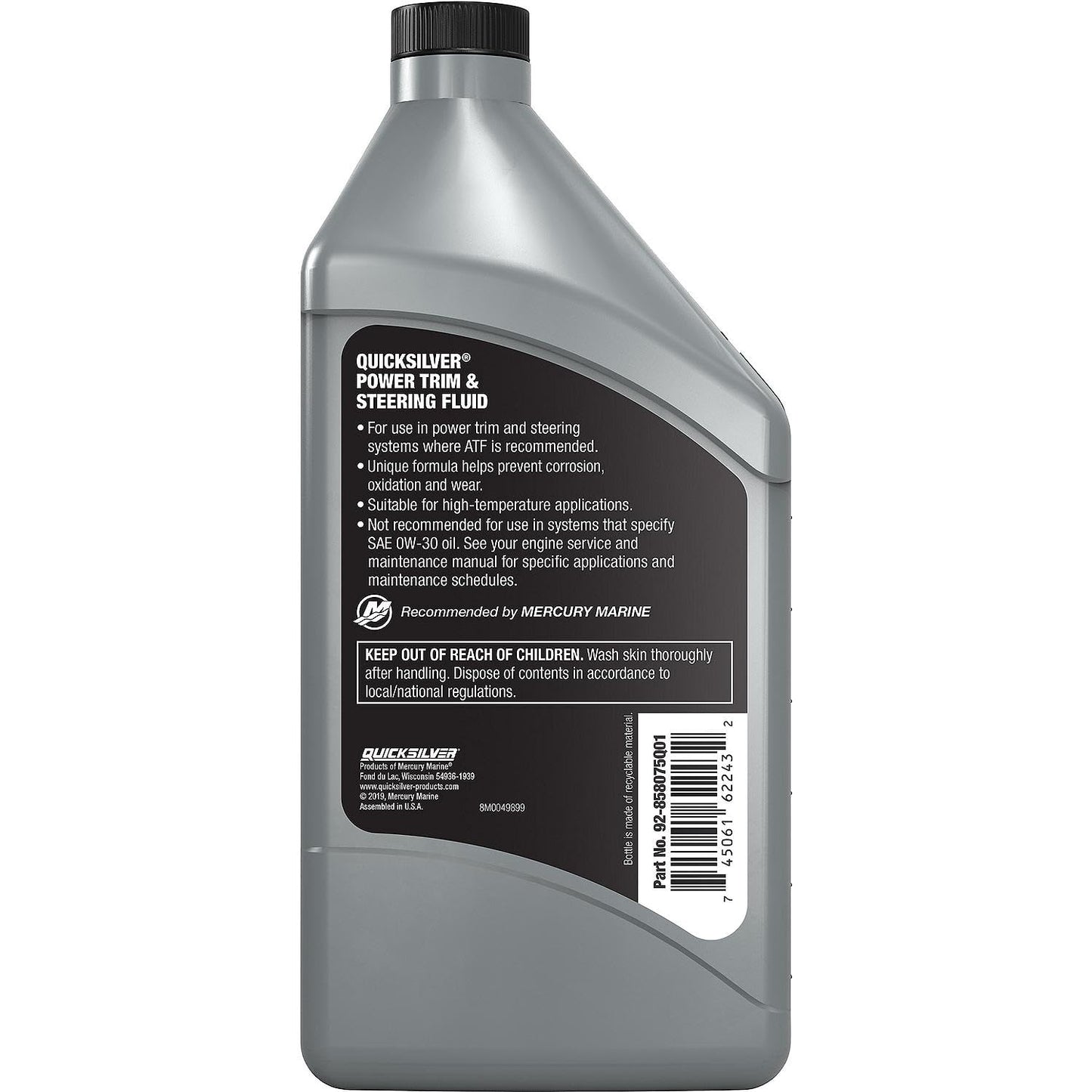Quicksilver 858075Q01 Power Trim and Steering Fluid, 32 Oz. Bottle 🍁 All In One Marketplace Canada