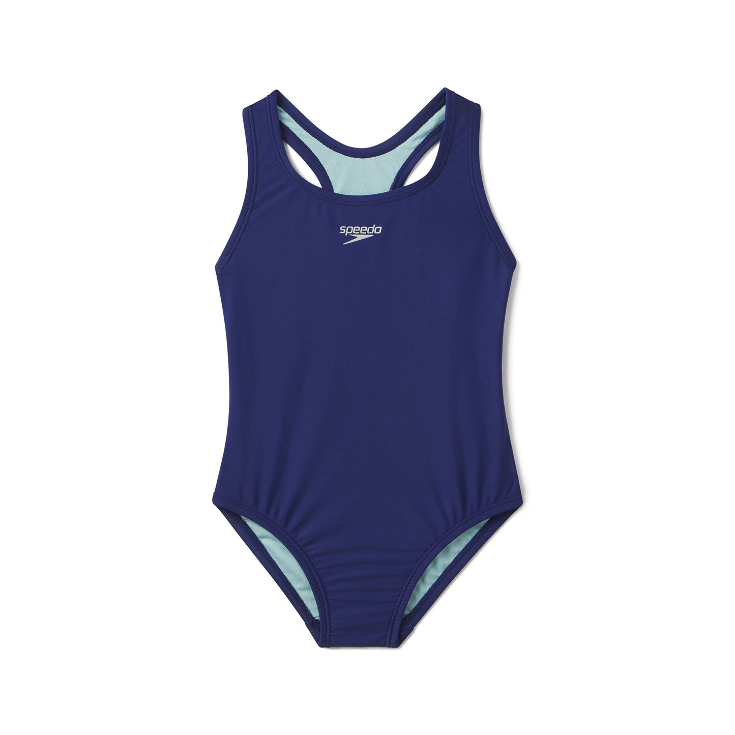 Speedo Girl's Swimsuit One Piece Closed Racerback - Blueprint, Size 12 Speedo