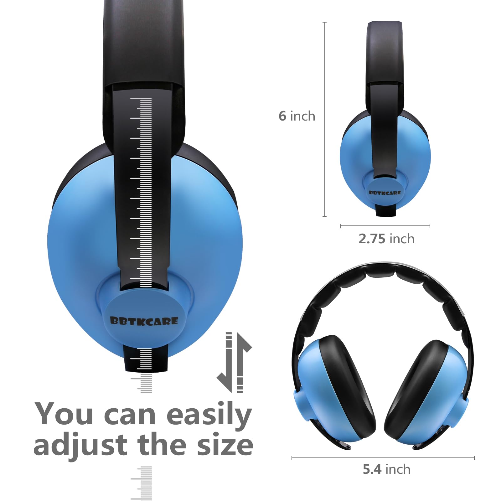 BBTKCARE Baby Ear Protection Noise Cancelling HeadPhones for Babies for 3 Months to 3 Years (Blue)