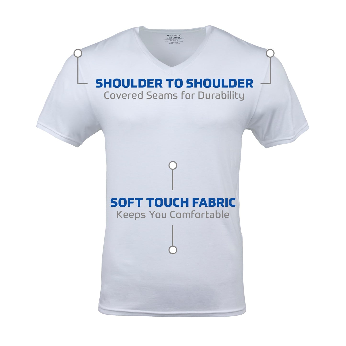 Gildan Men's V-Neck T-Shirts, Multipack, Style G1103, White (6-Pack), X-Large 🍁 All In One Marketplace Canada