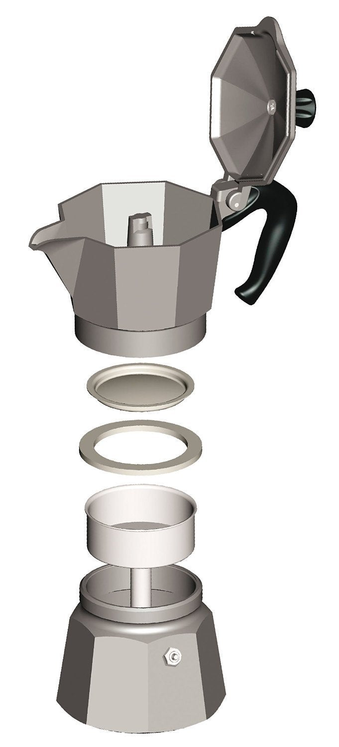 Bialetti - Moka Express: Iconic Stovetop Espresso Maker, Makes Real Italian Coffee, Moka Pot 3 Cups (4.3 Oz - 130 Ml), Aluminium, Silver 🍁 All In One Marketplace Canada