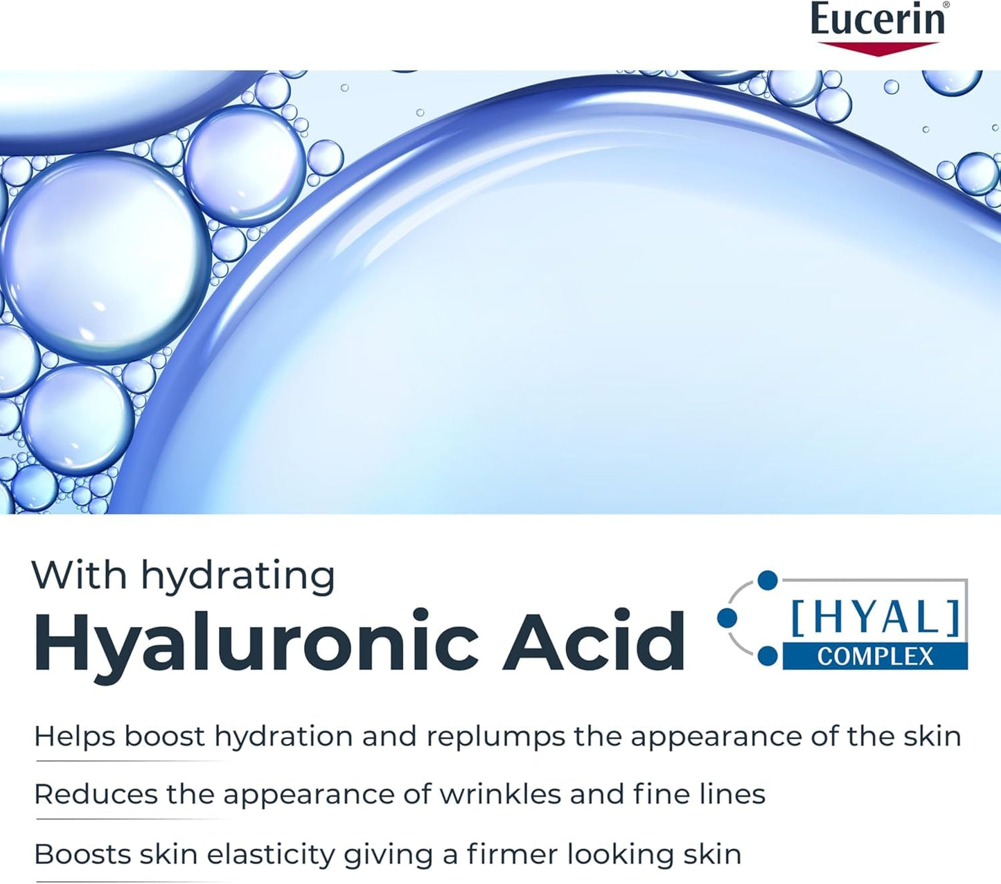 Eucerin Anti-Wrinkle Face Firming Day Cream, Hyaluronic Acid, Hydrate, 50mL Eucerin