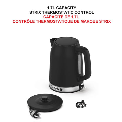 Starfrit Electric Kettle - 1.7L Capacity - Water Level Indicator - Automatic Shut-Off - 1500W – Black 🍁 All In One Marketplace Canada