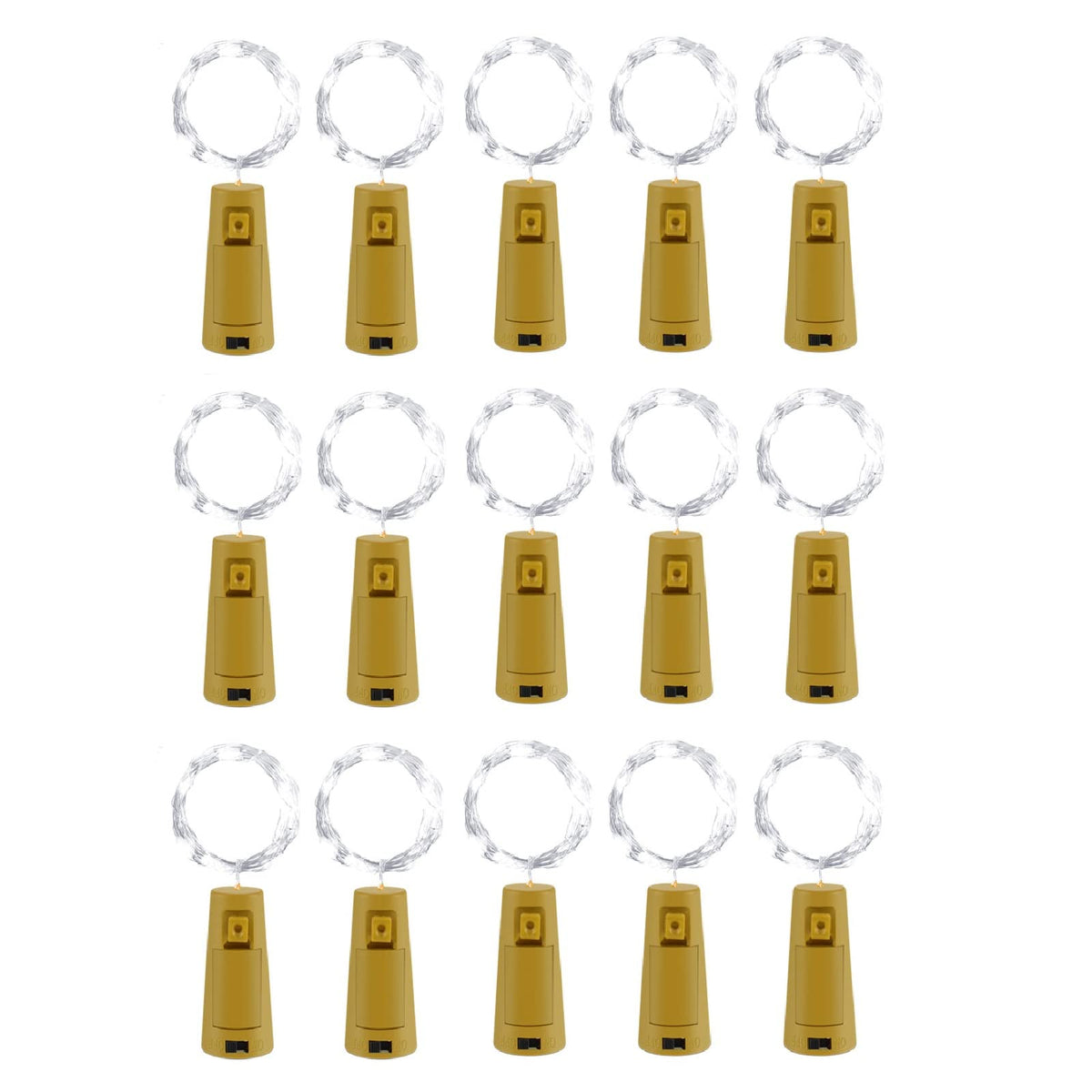 BROTOU 15 Packs Bottle Lights with Cork, Lights for Wine Bottles 7FT 20 LED Battery Powered Copper Wire String Fairy Lights for Mothers Day Christmas Party Wedding Table Home Pub Decor (Cold White) 🍁 All In One Marketplace Canada