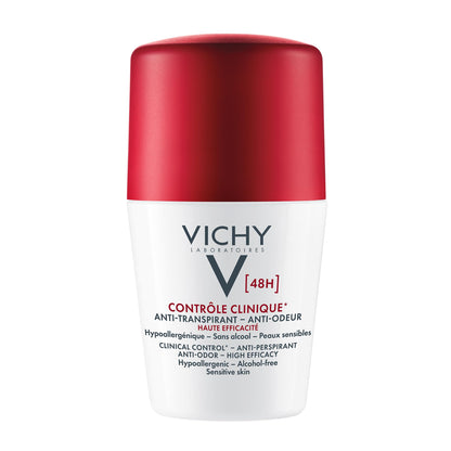 Vichy Roll-On Deodorant for Women, 48h Odour Control Antiperspirant. Dry Feel, Non-Sticky Texture. Hypoallergenic, Alcohol Free & Safe for Sensitive Skin, Recommended by Dermatologists. 50mL VICHY
