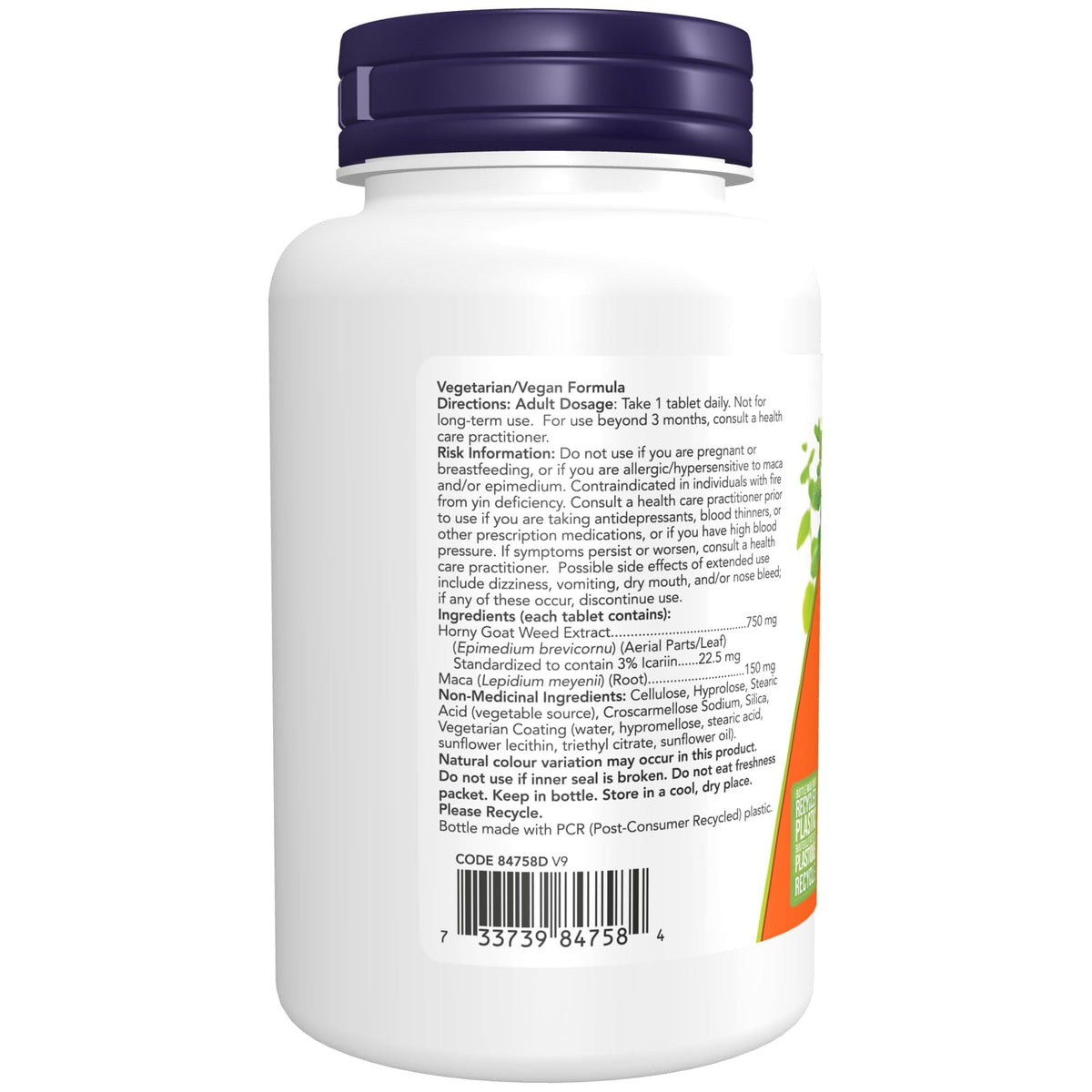 NOW Supplements, Horny Goat Weed Extract 750 mg Plus 150 mg of Maca Root, Tonifying Herb*, 90 Tablets