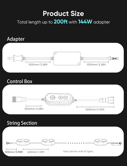 APPECK Permanent Outdoor Lights Pro, 200ft with 144 RGBCW Eaves Lights 🍁 All In One Marketplace Canada