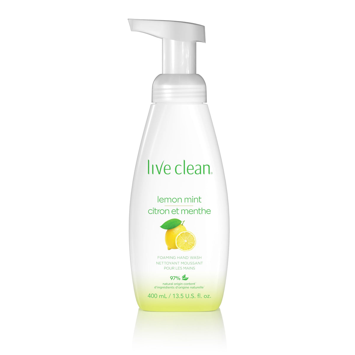 Live Clean Foaming Hand Wash, Lemon Mint, 400 mL, 4 Count