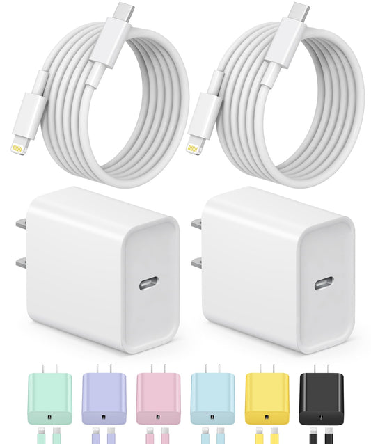 iPhone Charger Fast Charging【Apple MFi Certified】 2 Pack USB C Charger Block with 6FT USB C to Lightning Cables Compatible with iPhone 14/13/12/11 Pro Max/Xs Max/XR/AirPods Pro