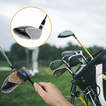 THIODOON 2 Pack Golf Club Brushes and Groove Cleaner 2 ft Retractable Zipline Carabiner Oversized Golf Brush Head with Retractable Spike Comfortable Grip Golf Club Cleaner - Available at All In One Marketplace Canada