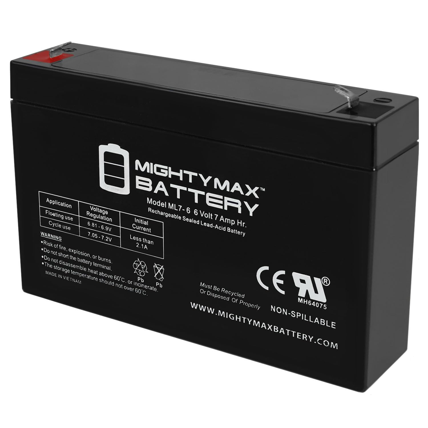 Mighty Max Battery 6 Volt 7AH SLA Battery ML7-6, Brand Product Mighty Max Battery