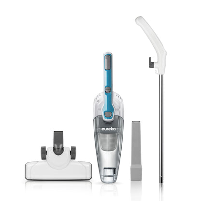 Eureka Home Lightweight Corded Stick Vacuum Cleaner, Powerful Suction Convenient Small Vacuum for Hard Floor, 3-in-1 Hand Vacuum, Aqua Blue, NES100 EUREKA