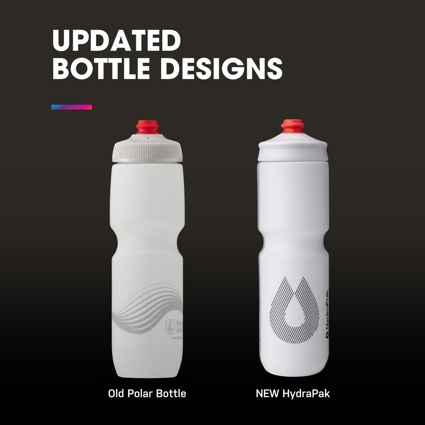 HydraPak Breakaway Surge Lightweight Bike Water Bottle (25oz, White) HydraPak