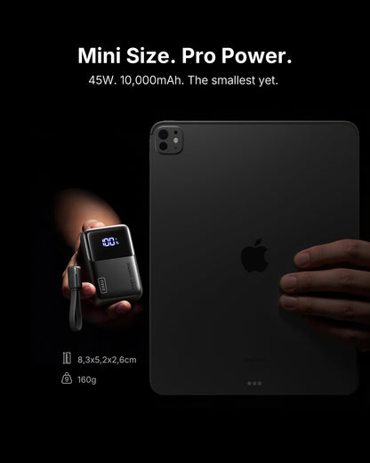 INIU Power Bank, Smallest Portable Charger 10000mAh, 45W Fast Charging Mini Battery Pack with Detachable USB-C Cable, Flight-Safe Travel Powerbank for iPhone 17 16 15 Pro Max, Samsung S26, iPad, etc - Available at All In One Marketplace Canada