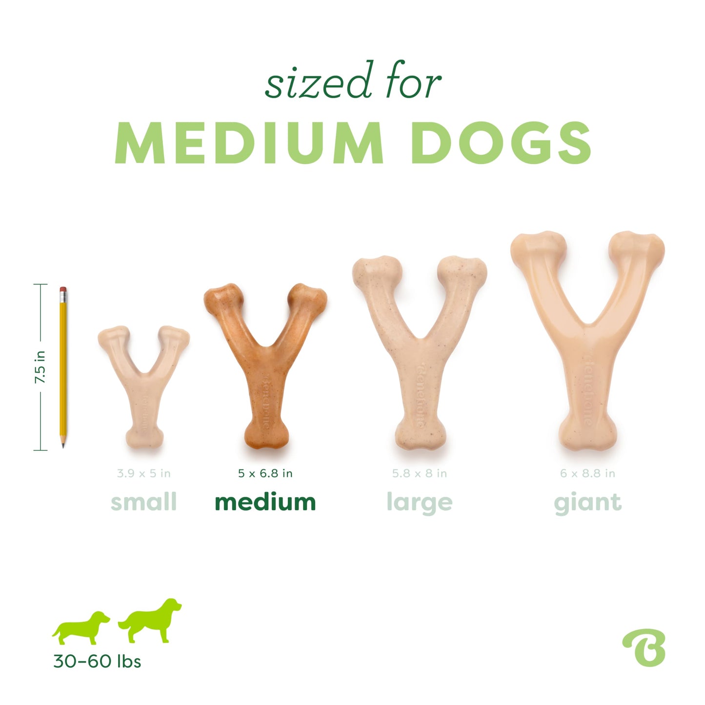 Benebone Wishbone Durable Dog Chew Toy for Aggressive Chewers, Real Chicken, Made in USA, Medium 🍁 All In One Marketplace Canada