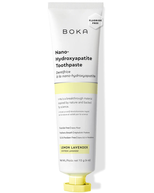 Boka Fluoride Free Toothpaste, Nano Hydroxyapatite Toothpaste, Appropriate for Sensitive Teeth - for Adult Oral Care - Lemon Lavender Flavor, 4 Fl Oz (113g) 1Pk