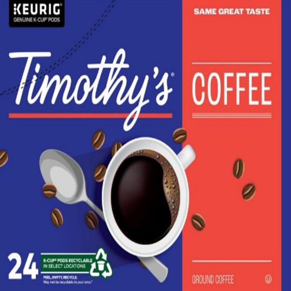 Timothy's French Roast, dosettes de café K-Cup, boîte de 24 pour cafetières Keurig