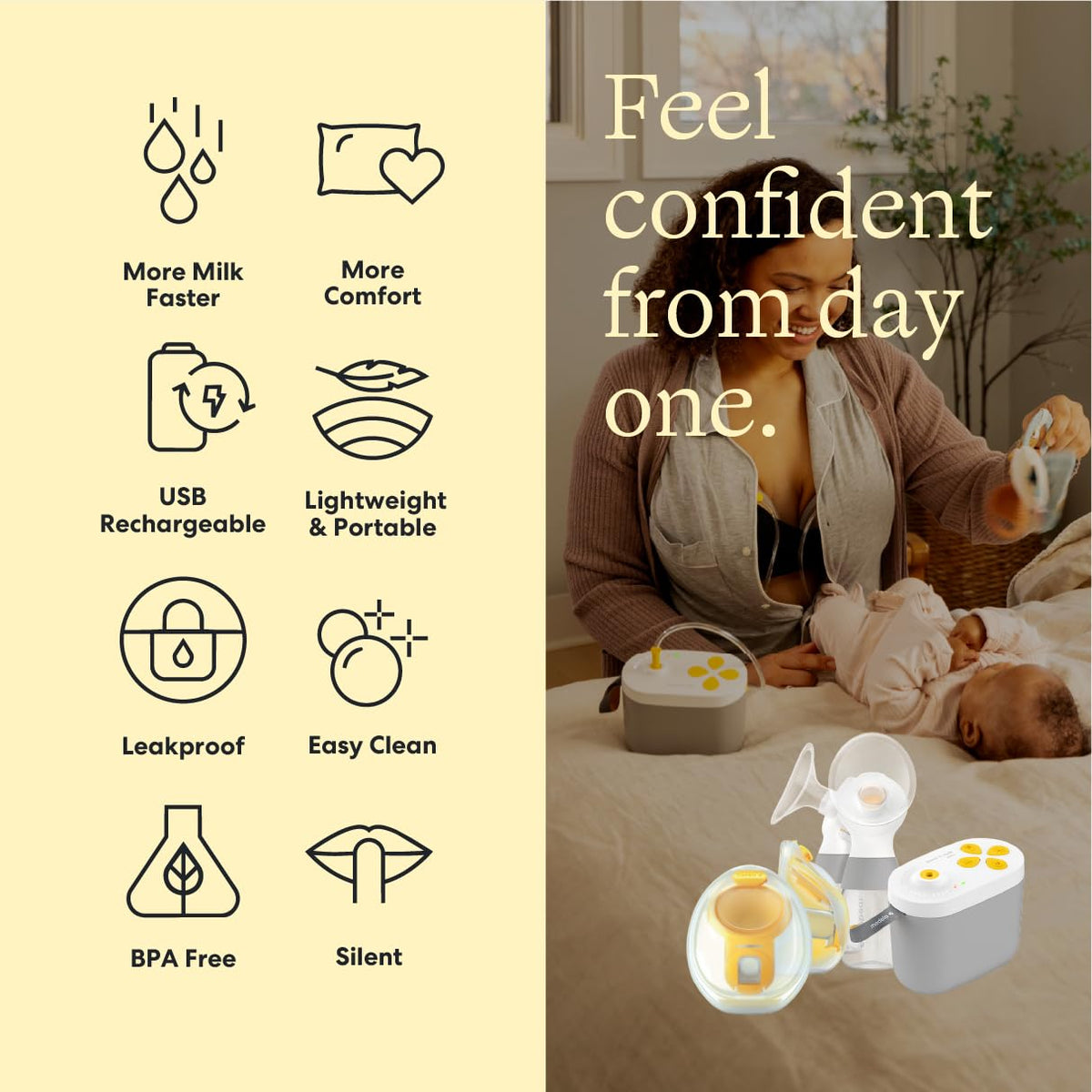 Medela NEW Pump In Style Pro+ Pump Your Way Breast Pump Bundle, Wearable and Traditional Pumping, Clinically Proven Hospital-efficiency, Double Electric Pump