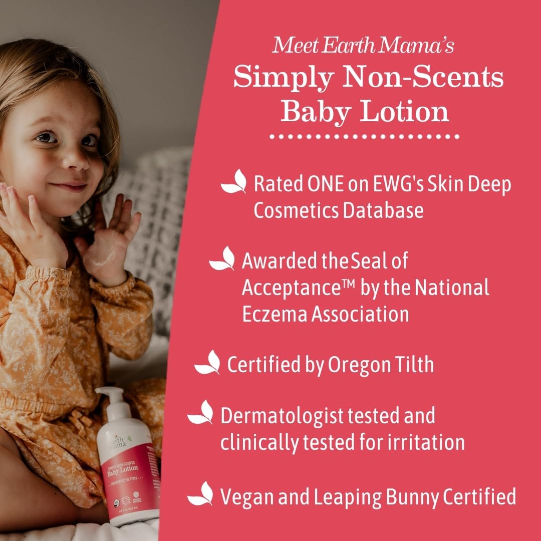 Earth Mama - Simply Non-Scents Baby Lotion for Dry Skin - 240 ml 🍁 All In One Marketplace Canada