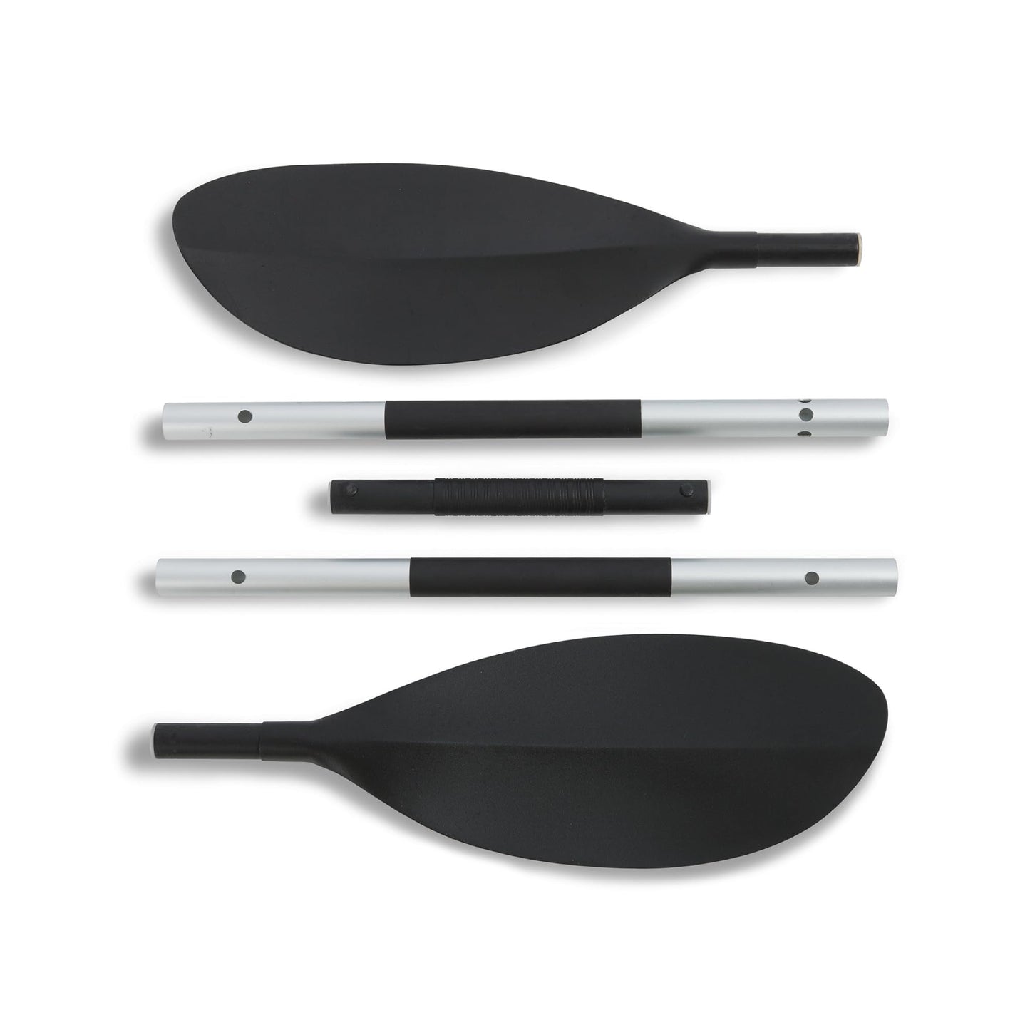 INTEX 69629E 86" Kayak Paddle: Ribbed Spoon Shaped Blades – Durable Lightweight Aluminum Shaft – Comfortable Grips – 3-Position Feather Adjustability – TUV RL Approved