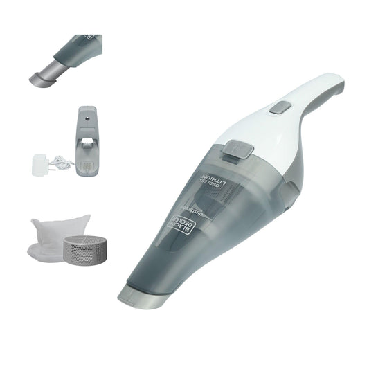 BLACK+DECKER dustbuster QuickClean Cordless Handheld Vacuum, White (HNVC215B10), Dirt Bowl and Fliter