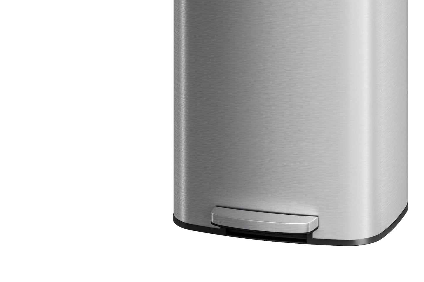 Garvee 21 Gallon / 80 Liter Stainless Steel Trash Can with Lid, Large Garbage Can for Kitchen, Rustproof Step-on Kitchen Metal Trash Bin with Liner Rim, Rear Handle, Soft Close Plastic Lid, Silver Garvee