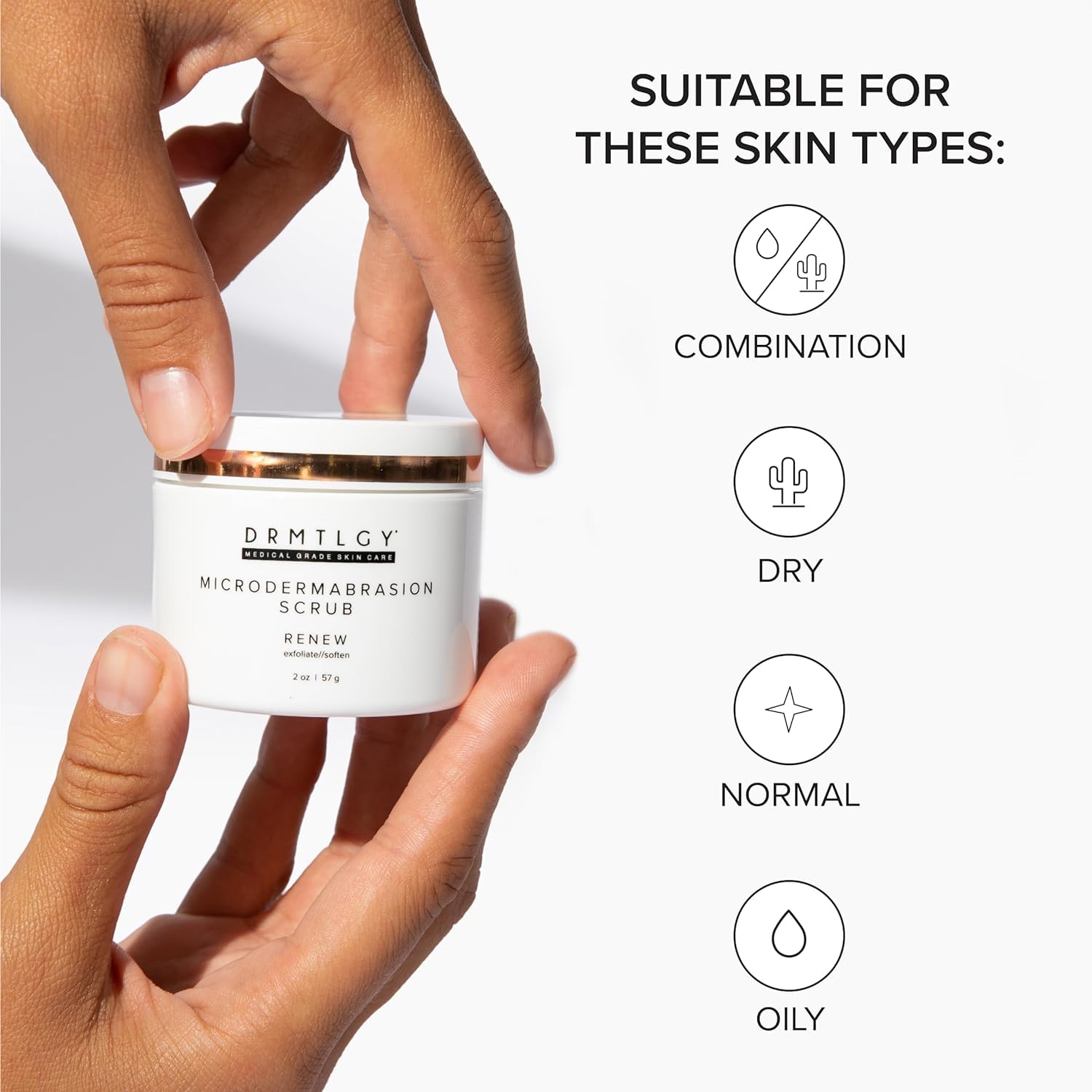 DRMTLGY Microdermabrasion Scrub – Gentle Facial Exfoliating Scrub to Smooth & Polish Skin – Face Exfoliator for Dull, Rough Texture – Pumice Exfoliant – 2 oz - Available at All In One Marketplace Canada