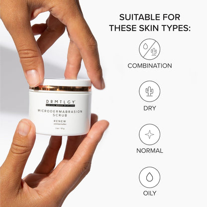 DRMTLGY Microdermabrasion Scrub – Gentle Facial Exfoliating Scrub to Smooth & Polish Skin – Face Exfoliator for Dull, Rough Texture – Pumice Exfoliant – 2 oz - Available at All In One Marketplace Canada
