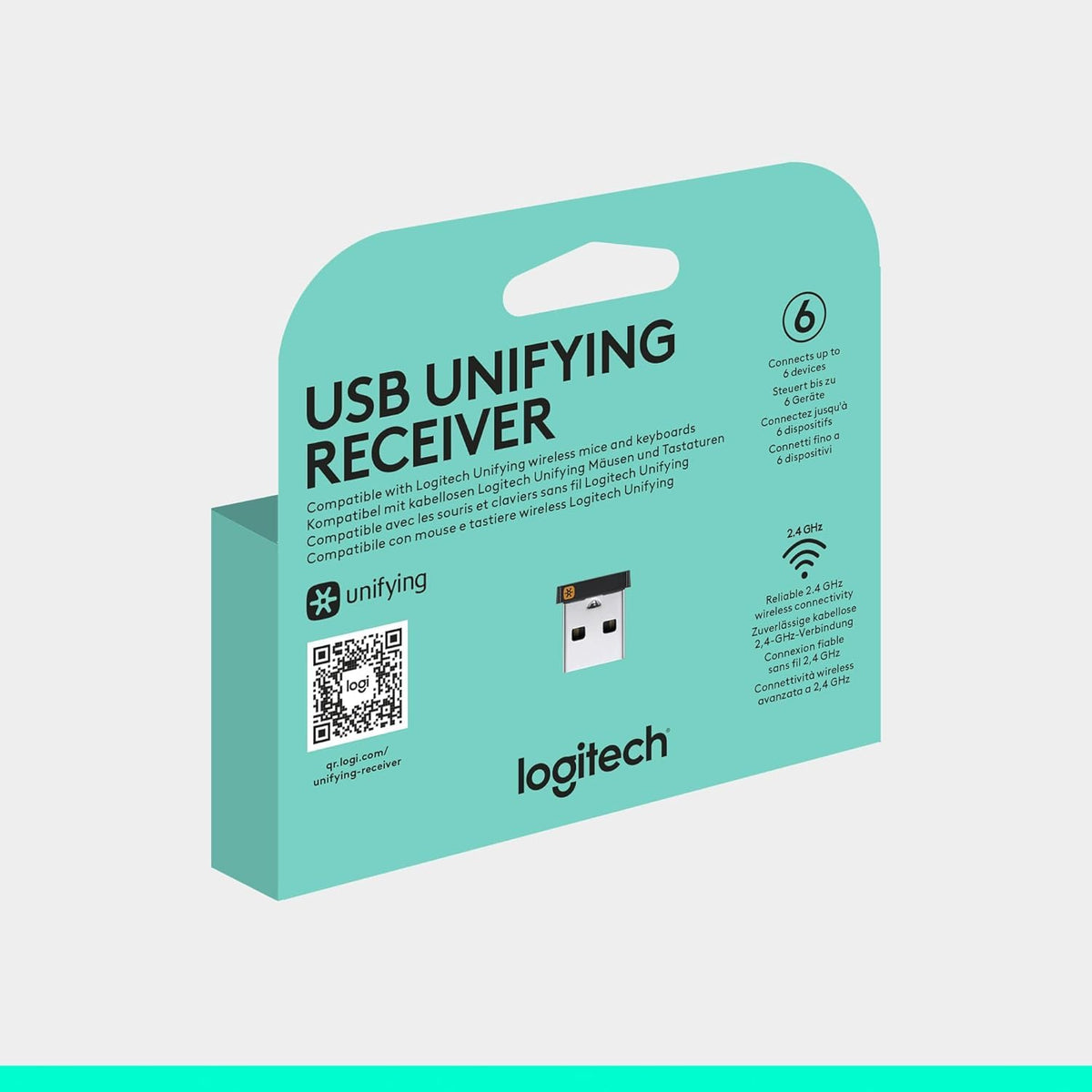 Logitech USB Unifying Receiver 2.4 GHz Wireless Technology - Black