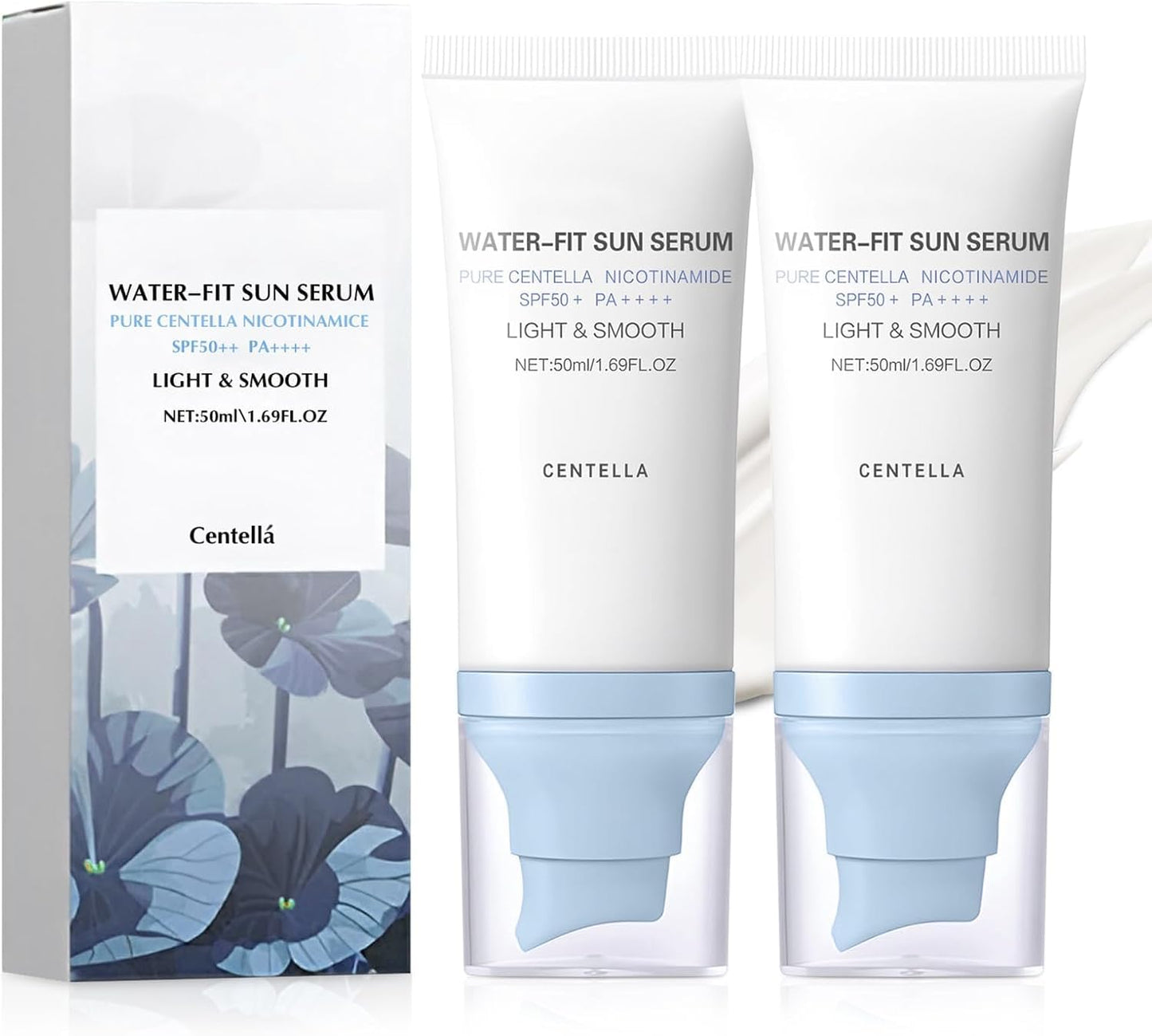 2PCS Centella Sunscreen SPF 50, 50ML 𝑴𝒂𝒅𝒂𝒈𝒂𝒔𝒄𝒂𝒓 Sunscreen Face Serum, Daily UV Defense Sunblock Summer Korean Sunscreen for Face, Travel Essentials for All Skin (White) - Available at All In One Marketplace Canada