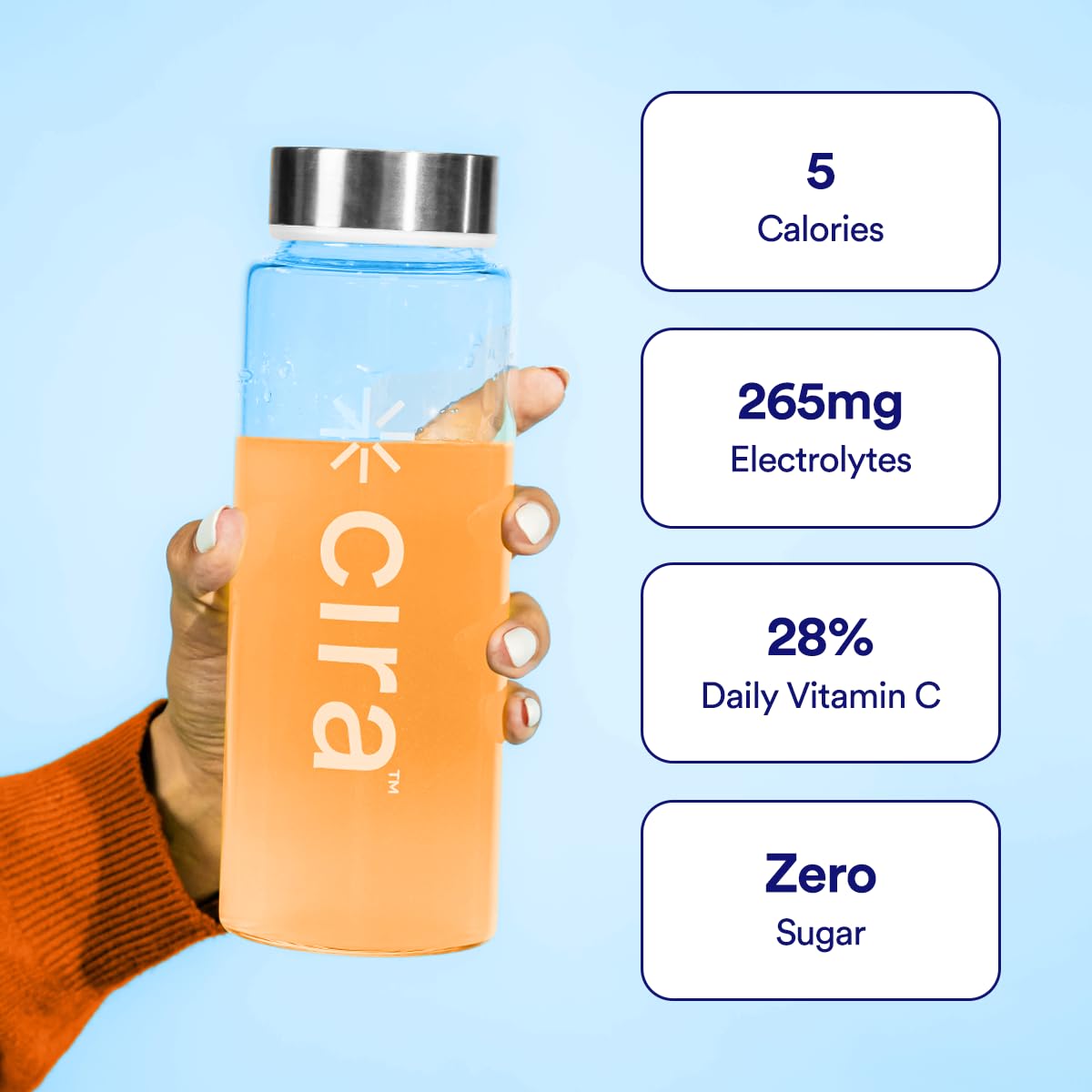 Cira Hydration Electrolytes Powder - Daily Electrolyte Powder, Sugar Free Naturally Flavoured & Sweetened w Stevia, Hydration Powder w Himalayan Salt for Dehydration Relief - Peach Mango, 45 Servings