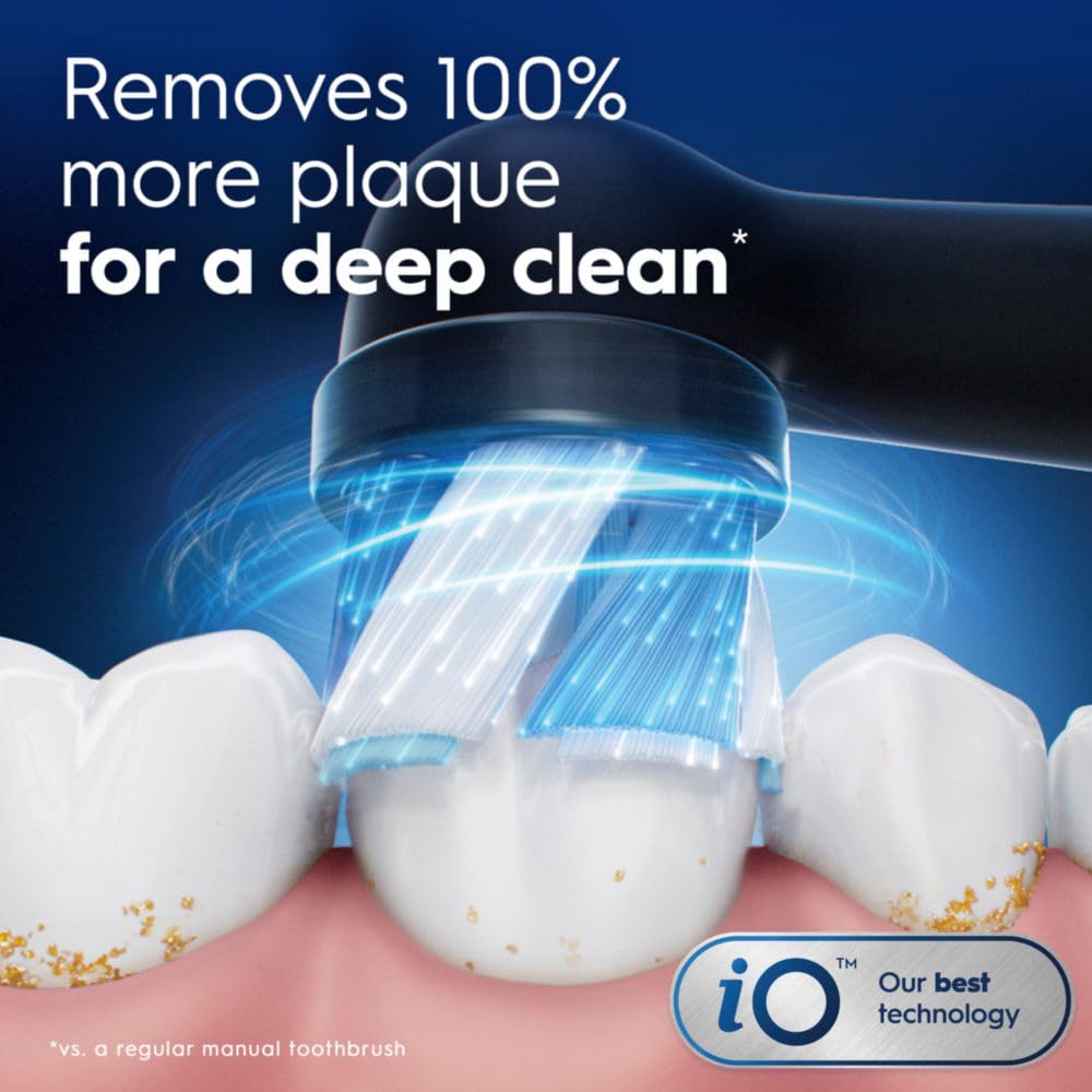 Oral-B iO Genuine Replacement Brush Heads, Black, 4ct Ultimate Clean + 1ct Gentle Care, 15 Month Supply, Compatible Exclusively with Oral-B iO Electric Toothbrushes, Not Compatible with any Other Series Including: Pro, Vitality, Smart, or Genius - Available at All In One Marketplace Canada