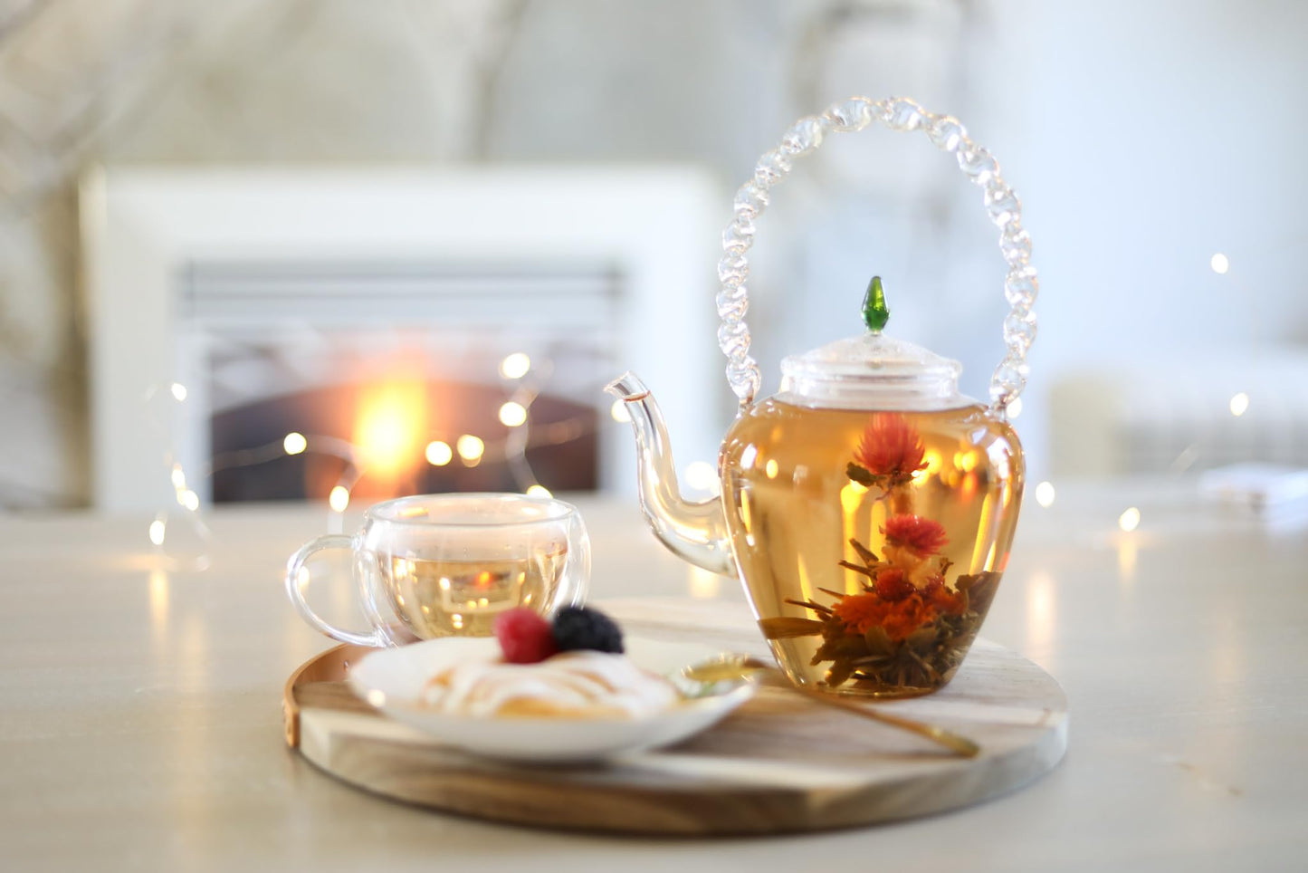 Teabloom Flowering Tea Gift Set - 12 Hand-Tied Blooming Tea Varieties - Green Tea with Edible Flowers - Premium Gift Canister - 36 Infusions, Up to 250 Cups