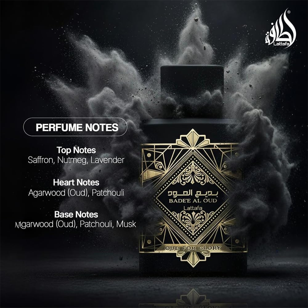 Lattafa Bade'e Al Oud for Glory for Unisex Eau de Parfum Spray, 3.4 Ounce Lattafa