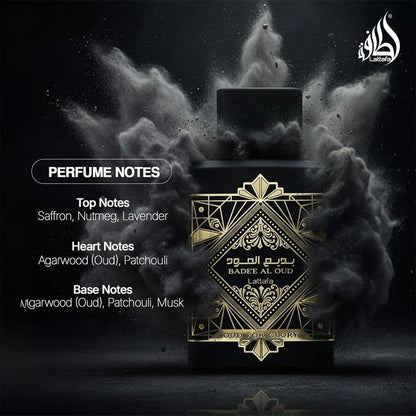 Lattafa Bade'e Al Oud for Glory for Unisex Eau de Parfum Spray, 3.4 Ounce Lattafa