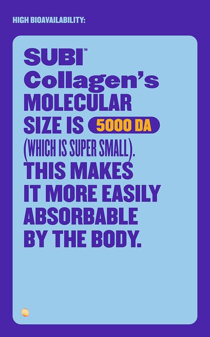 SUBI Hydrolyzed Bovine Collagen - For Healthy Hair, Skin, Nails, Joints -Type 1, 3 Collagen peptides, from Hormone-Free Pasture Raised Cows, Non-GMO - Not Flavoured (40 servings) - Available at All In One Marketplace Canada