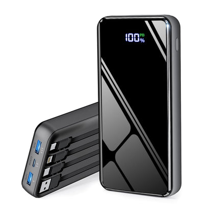Portable Charger with Built in Cables, 50000mAh Power Bank Fast Charging 6 Outputs 2 Inputs with LED Display External Battery Pack Compatible with Cellphones Tablets AirPods etc - Available at All In One Marketplace Canada