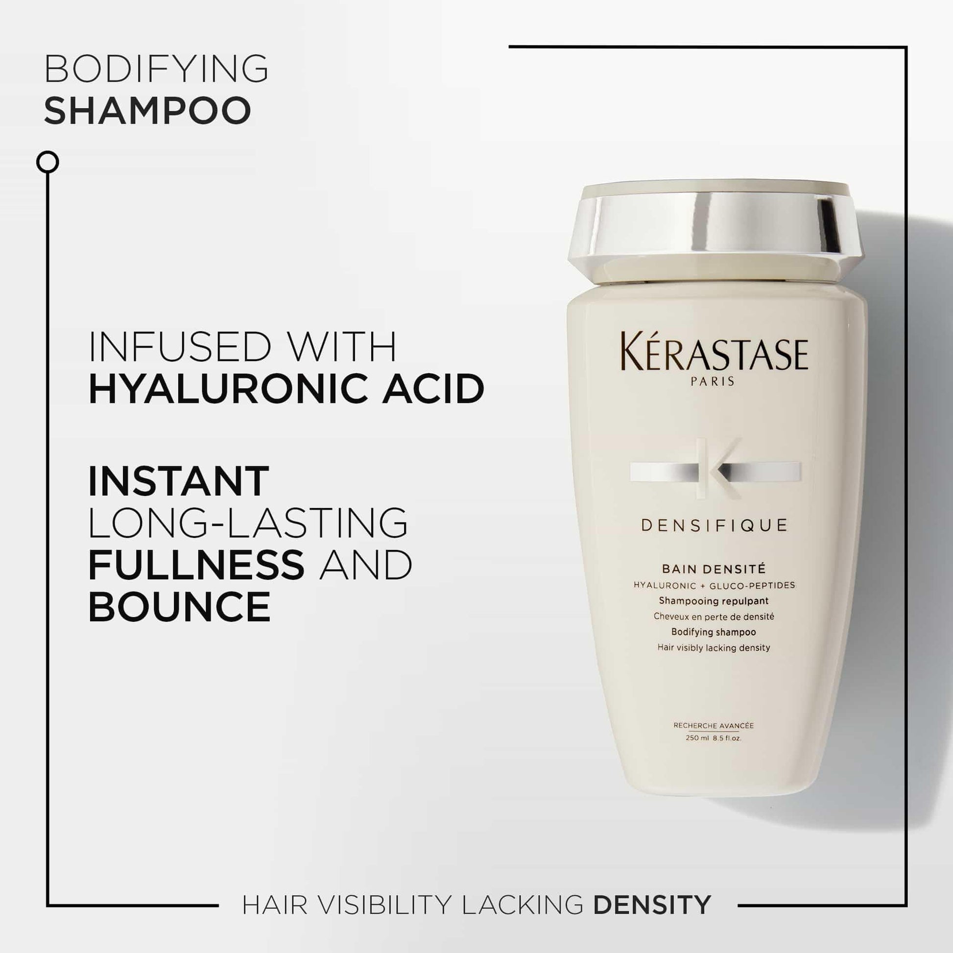 Kérastase Densifique Shampoo, Bain Densité, Thickening & Strengthening Shampoo, Removes Build-Up & Adds Shine, With Hyaluronic Acid, For Fine or Thin or Thinning Hair - Available at All In One Marketplace Canada