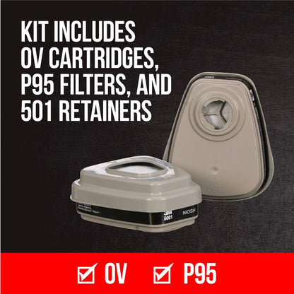 3M Performance Paint Project Respirator OV/P95, Designed For Professionals, Reusable Respirator, Medium, 1-Pack 3M