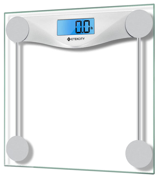 Etekcity Digital Body Weight Bathroom Scale, Large Blue LCD Backlight Display, High Precision Measurements,6mm Tempered Glass, 400 Pounds - Available at All In One Marketplace Canada